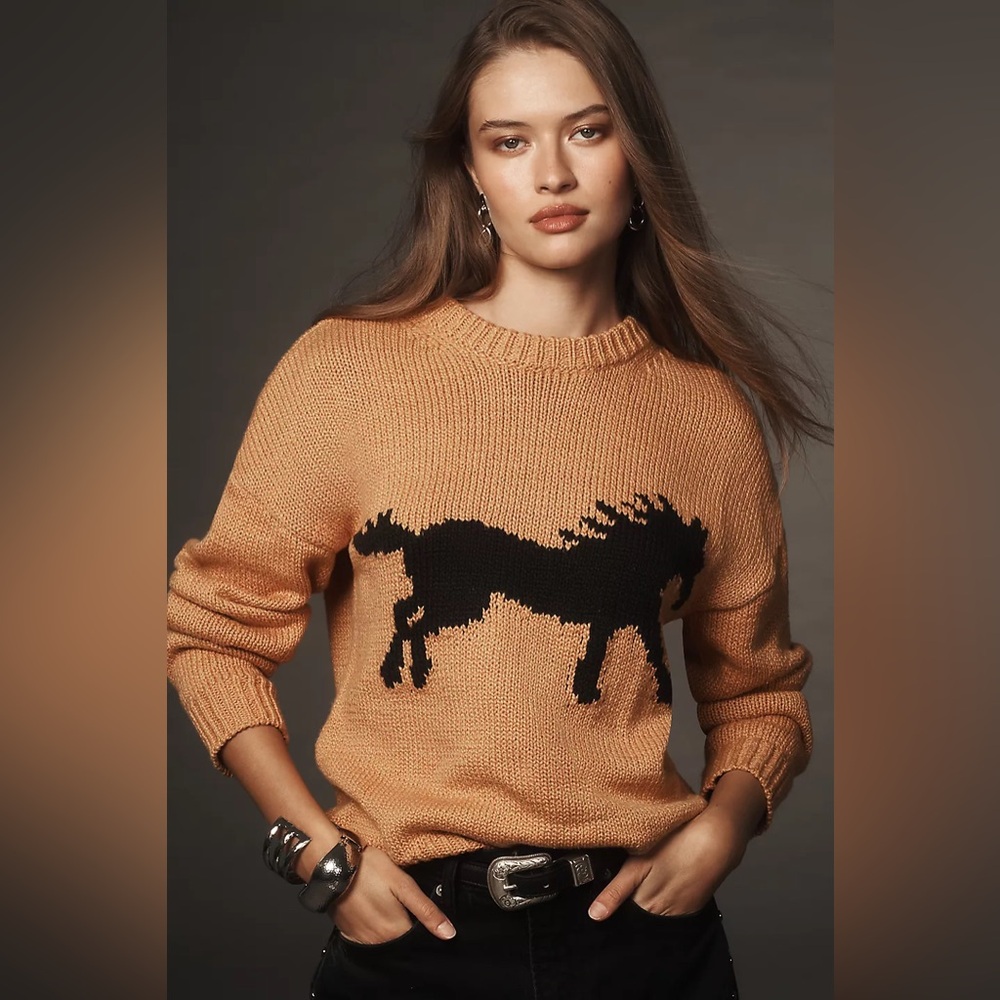 Anthropologie Porridge Western Graphic Horse Sweater (Size XS) - NWT